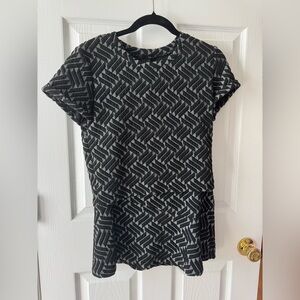 Aqua Black and White Crop Top and Matching Skirt Set 
Size: Medium